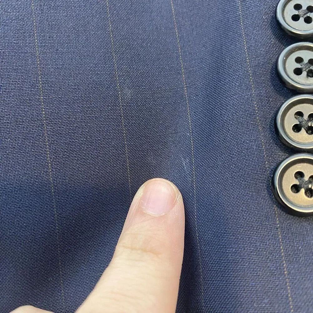 Hickey Freeman Two Button‎ Blazer Jacket Size 44R Wool Cashmere Blue Striped